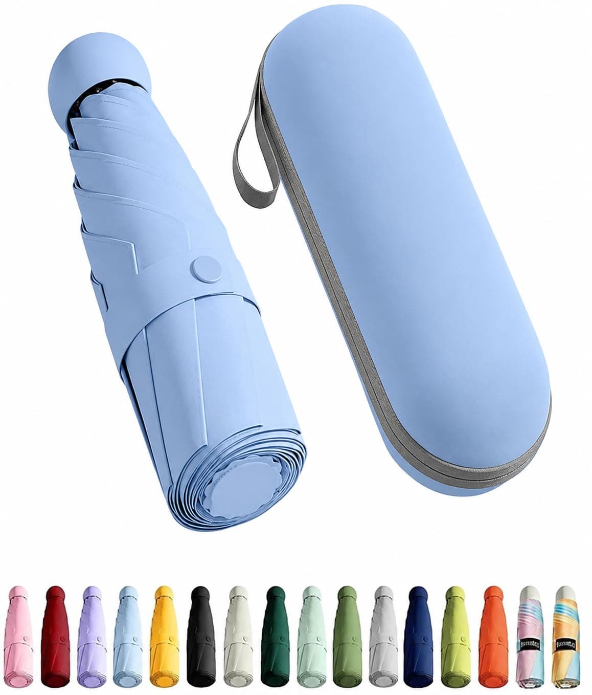 PANCA Foldable Travel Umbrella Compact Manual Sun Rain UV Protection
