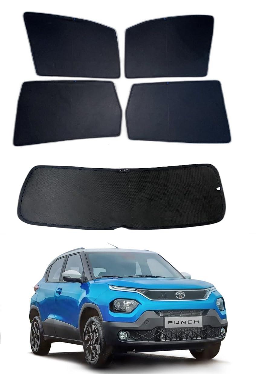 Jeet Enterprises Premium Car Sunshade Fix Type Non-Magnetic Curtain with Rear Dicky Curtain Set of 5pc for Punch