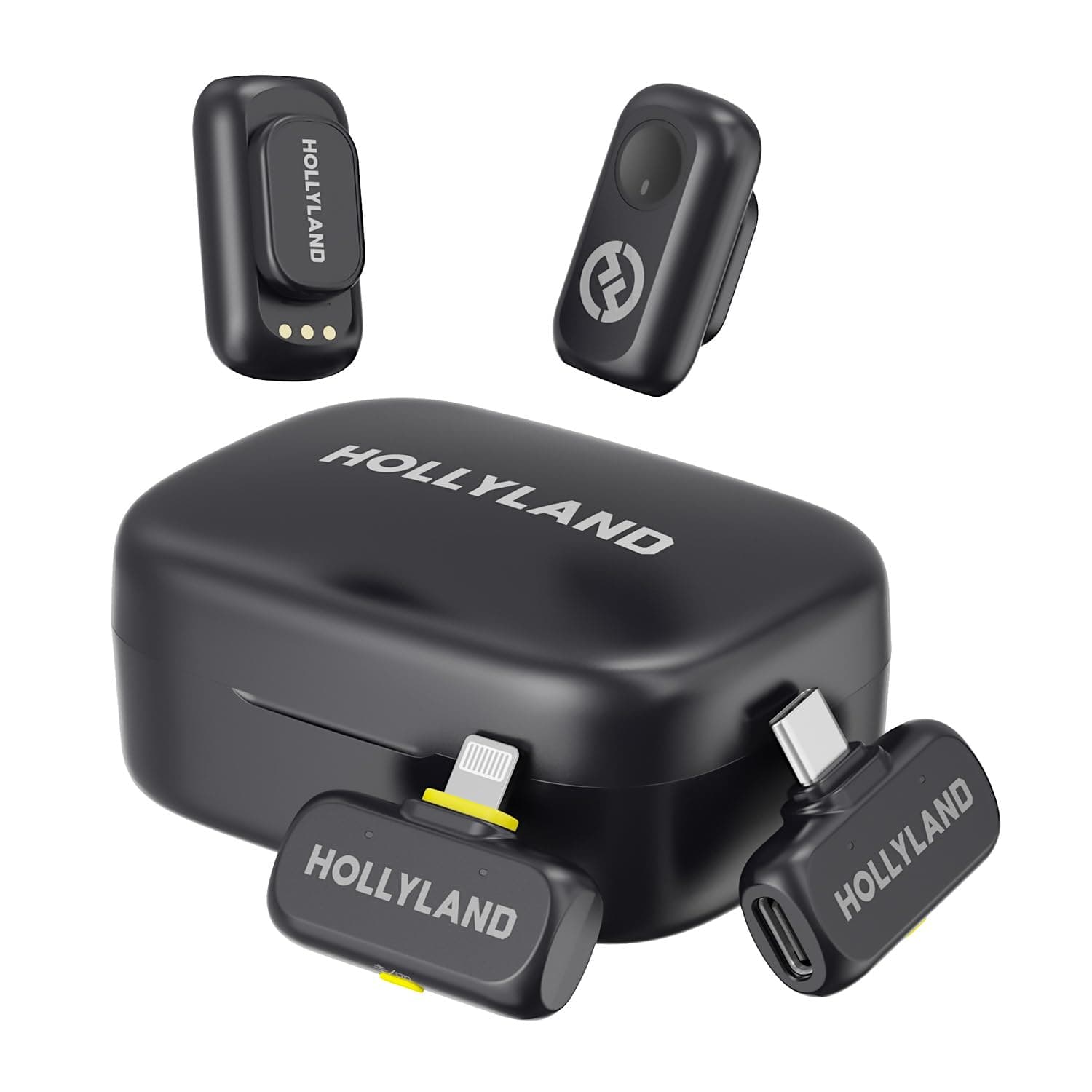 Hollyland Lark A1 Combo Wireless Lavalier Microphone, 48kHz/24-bit Audio, 3-Level Noise Cancellation, 200m Range, Clip-On Mic for iPhone 15/16, Android, YouTube, Podcast & Vlog
