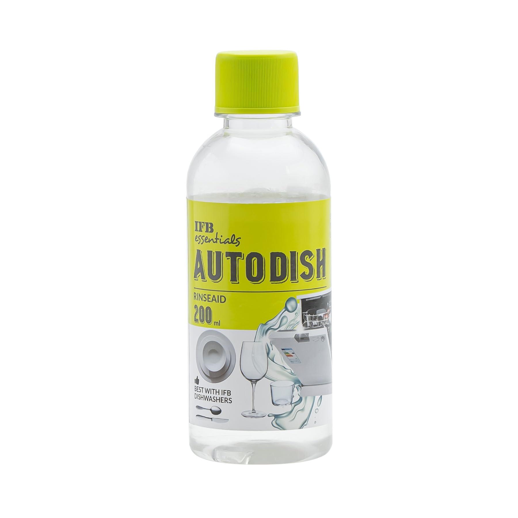 IFB Essentials Autodish Dishwasher Rinse Aid | Formulated by Dishwasher Experts | Spotless Shine & Faster Drying | Prevents Water Marks & Streaks | For All Dishwashers | 200 ml