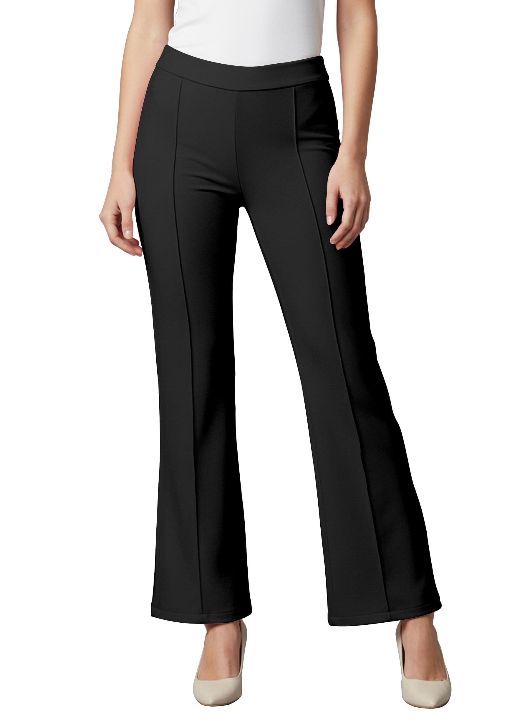 Mehrang Womens Straight High Rise Trouser Pants and Bellbottom Pants for Womens (34, Black)