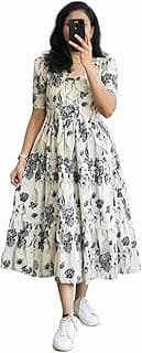 Generic Women's Pink Bandhani Print Tiered Maxi Dress, Short Sleeve, Square Neck, Cotton