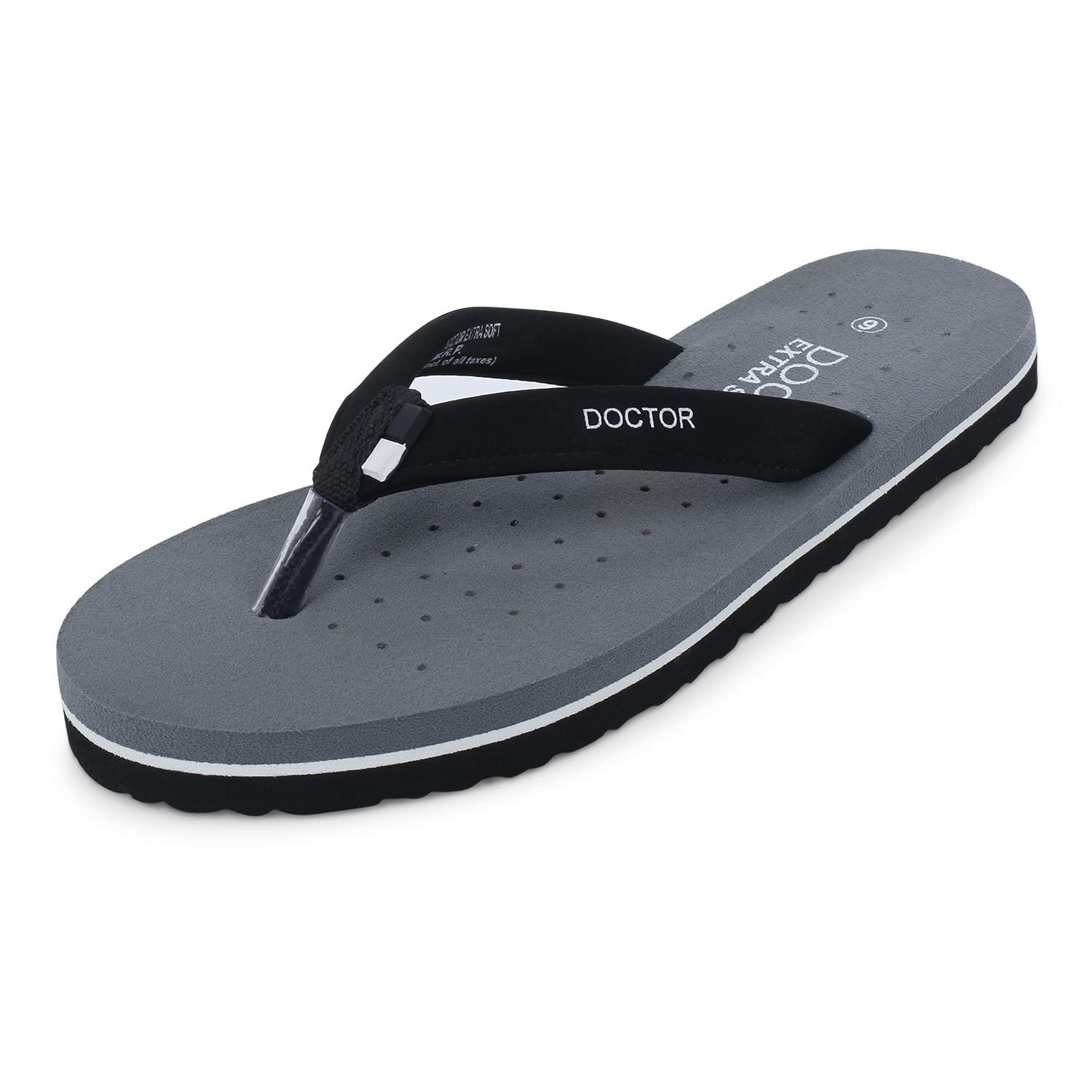 DOCTOR EXTRA SOFT Orthopaedic | Diabetic | Comfort | Pregnancy | Ortho | Slippers For Women | ART-KR Grey - 5 UK