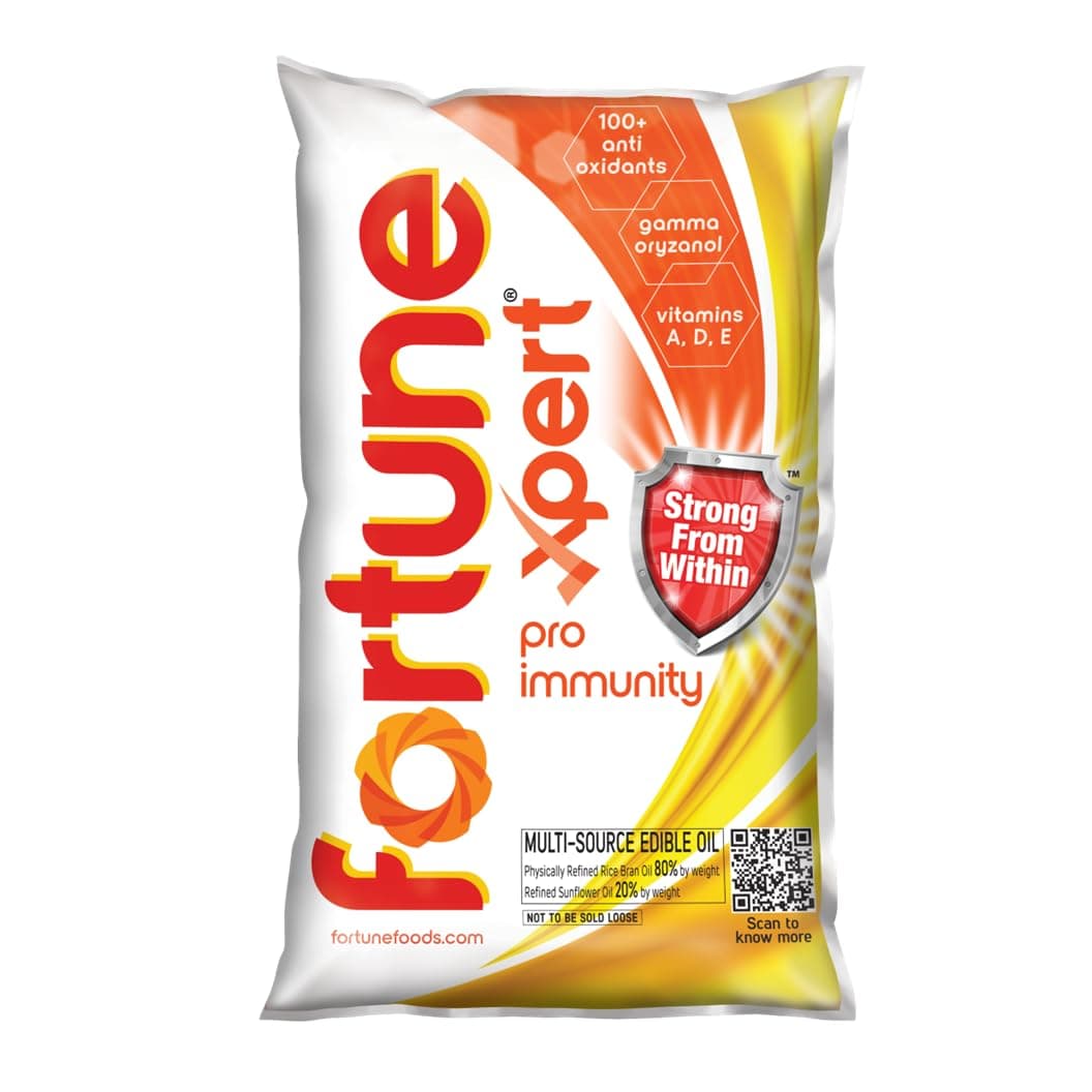 Fortune Xpert Pro Immunity Oil 850g pouch | Blend of Rice Bran Oil & Refined Sunflower Oil |Oil to Boost Immunity