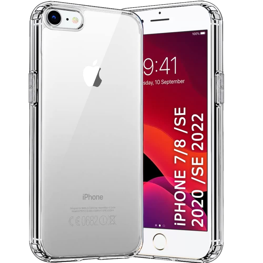 TheGiftKart Ultra-Hybrid Crystal Clear Back Case Cover for iPhone 7/8 / SE 2020 / SE 2022 | Shockproof Design | Hard Back Cover Case for iPhone 7/8 / SE 2020 / SE 2022 (PC & TPU, Transparent)