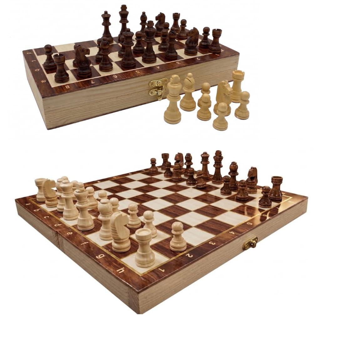 Minimakers 12 Inches Chess Board Set, Wooden Chess Board Set, Handcrafted Foldable Chess with Storage & Pieces, Birthday Gift, Travel Friendly Game for Teens & Adults