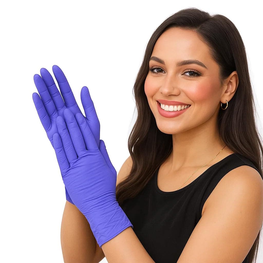 Adbeni Nitrile Gloves | Food Handling | Disposable | Powder Free | Premium | Medical Examination, Kitchen, Cleaning, Cooking, Salon, Spa, Gardening, Travel, Grooming | Soft & Comfortable | Pack of 100