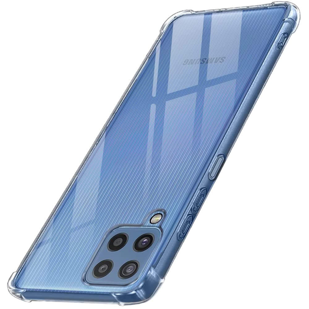 TheGiftKart Crystal Clear Back Cover Case for Samsung Galaxy M32 4G / M32 Prime | Shock Proof 360° Protection | Hard Clear Back Cover Case for Samsung M32 4G / M32 Prime (PC & TPU, Transparent Bumper)