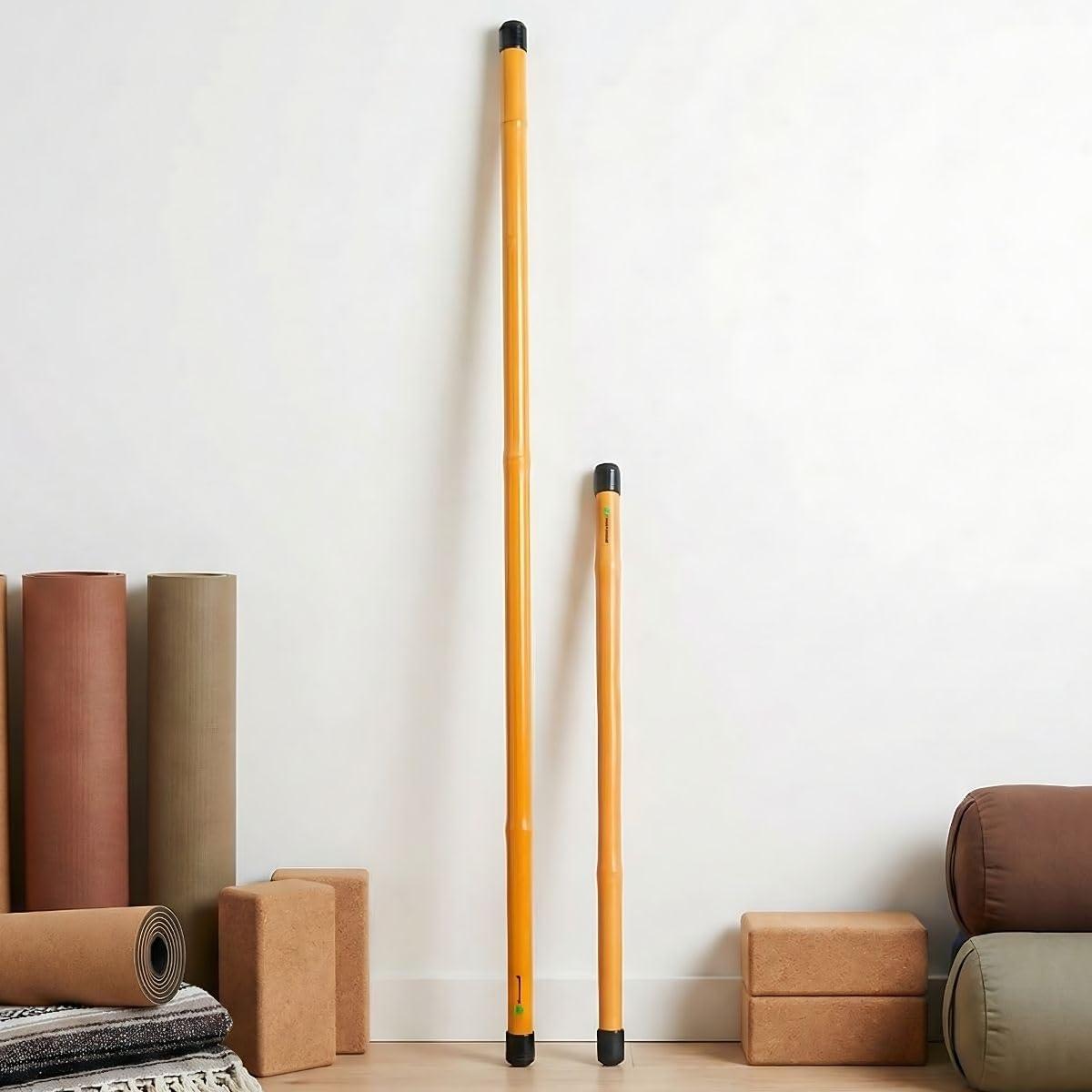 Bamboostan 5.5ft & 2.5ft Full Body Stick Mobility Kit | Mobility, Stretch, Posture Corrector, Yoga, Exercise, Pilates | Splinter-Free Finish | Ecofriendly