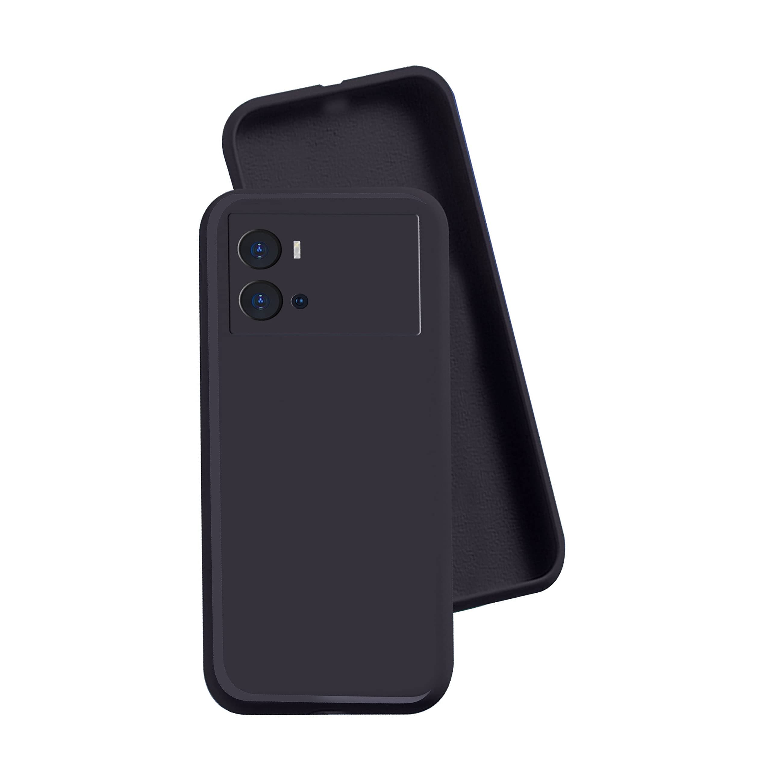 A rtistque Liquid TPU Silicone Matte Shockproof Flexible with Camera Protection Soft Back Cover Case for iQOO 9 Pro 5G - Black