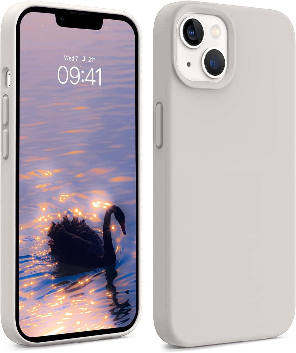 DIZORO® Compatible with iPhone 13 Case/iPhone 14 Liquid Silicone Case, Full Body Protective Cover, Shockproof, Slim Phone Case, Anti-Scratch Soft Microfiber Lining,(6.1 inch - Neo Stone)