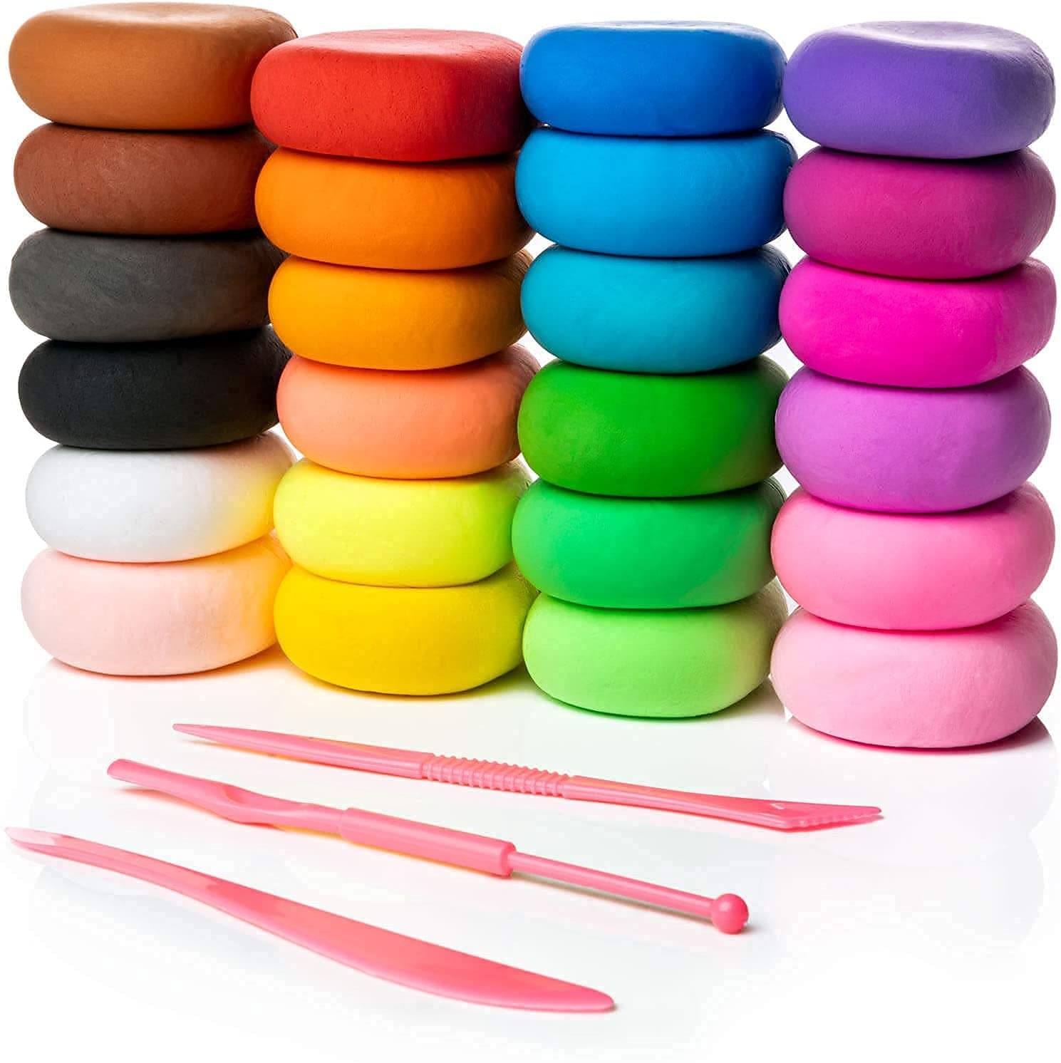 Eclet (Pack of 12) Air Dry Clay, Colorful Children Soft Clay, Creative Art Crafts, Gifts for Kids-Multi Color. Non-Toxic Modeling Magic Fluffy Foam Bouncing Clay Putty Kit for Kids with Tools