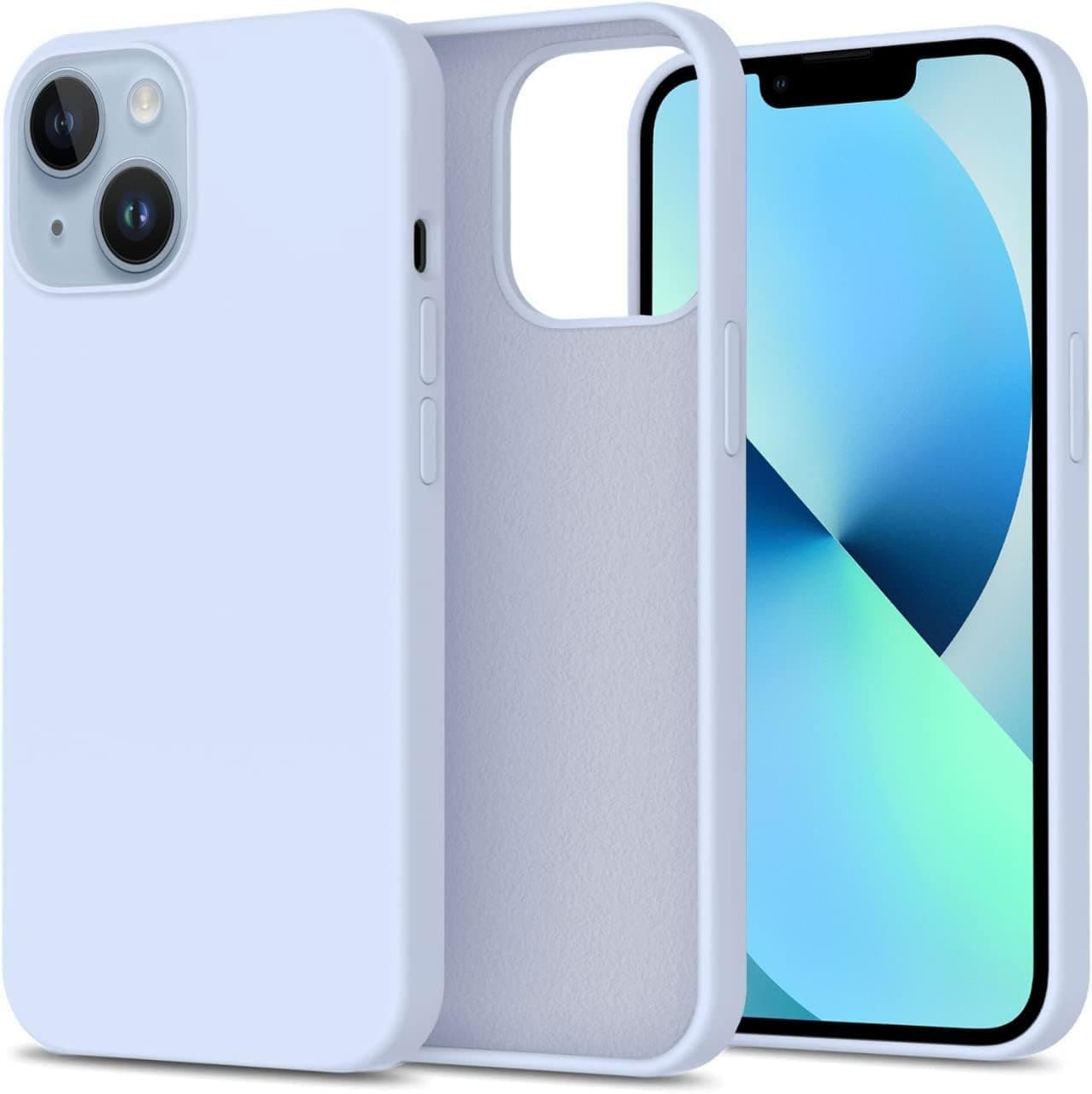 DIZORO® Compatible with iPhone 13 Case, Liquid Silicone Case, Full Body Protective Cover, Shockproof, Slim Phone Case, Anti-Scratch Soft Microfiber Lining, 6.1 inch - Sierra Blue