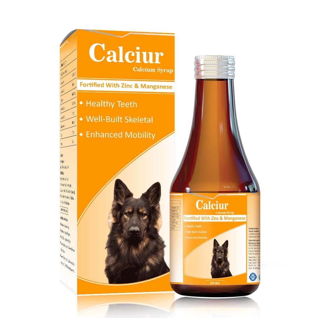 Pooch Harbor Calciur Calcium Syrup for Adult Dogs & Young Puppies - 200 ML (Pack of 03)