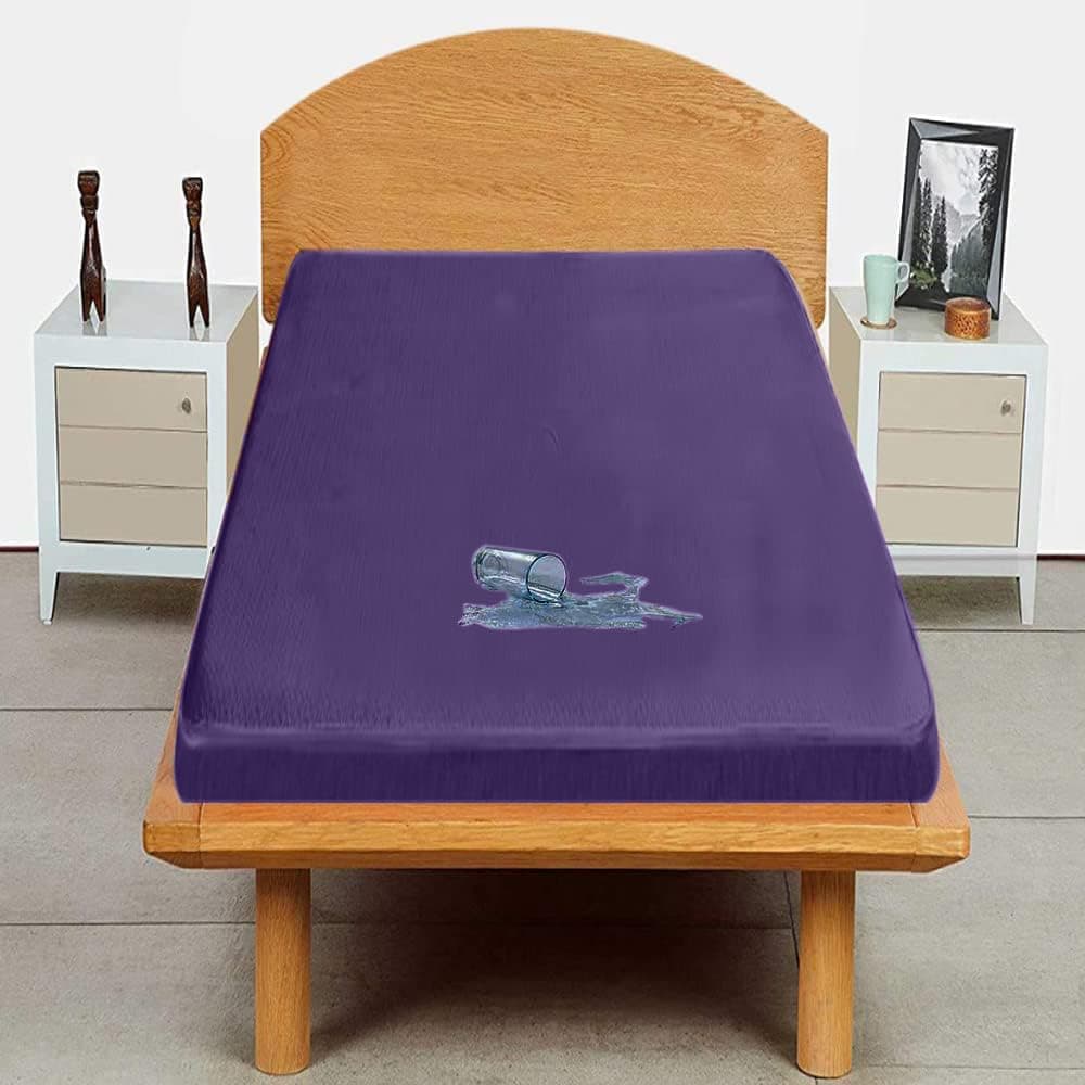 Trance Cotton Feel Terry Ultra Soft Waterproof Mattress Protector | Breathable - Hypoallergenic Mattresses Cover (75x36 inch | 6.25x3 feet, Plum - Pack of 1)