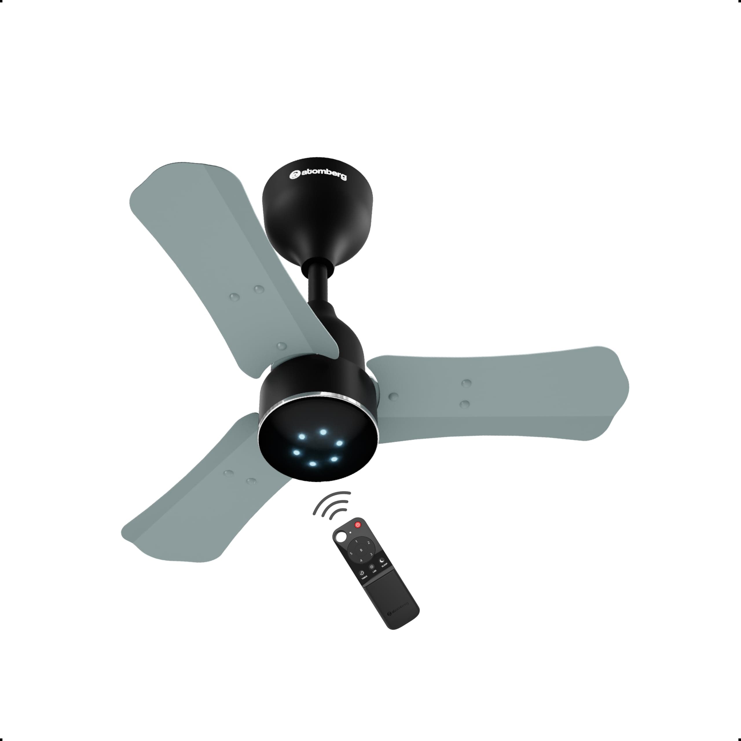 atomberg Renesa Halo Smart 600mm BLDC Ceiling Fan with IoT & Remote | 5 star | High Air Delivery | Low noise operation | LED Speed Indicator | Sleek Design | 3 Year Warranty - Misty Teal