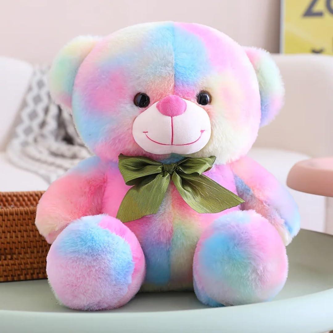 Storescent Rainbow Teddy Bear 30cm - Soft Plush Toy for Kids, Cute Stuffed Animal for Baby Boys & Girls, Ideal Birthday Return Gift & Nursery Room Decor