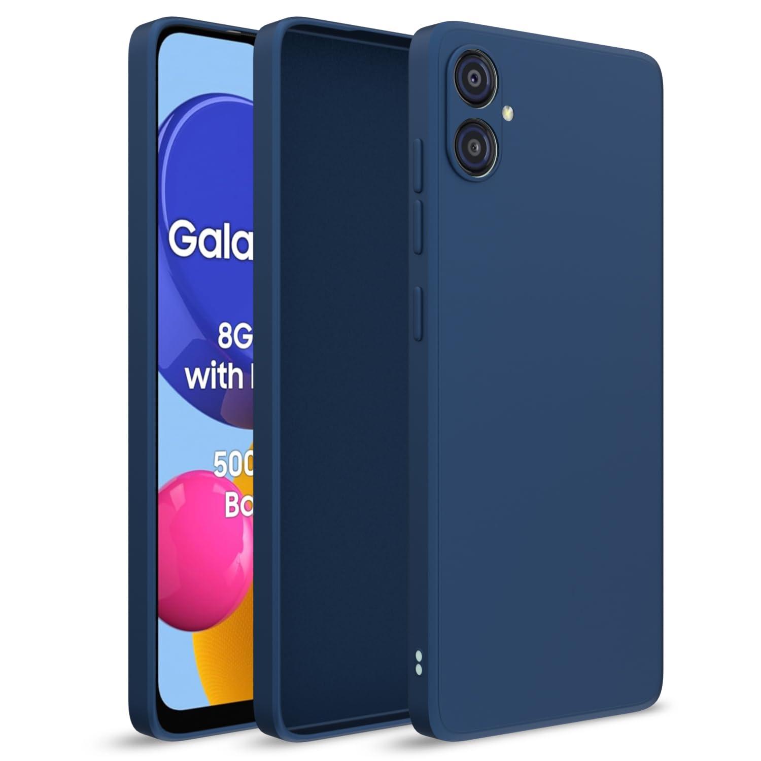 Pikkme Samsung Galaxy M04 / F04 / A04e Back Cover Soft Matte Liquid Silicone TPU | Camera Protection | Shockproof Slim Back Case (Blue)