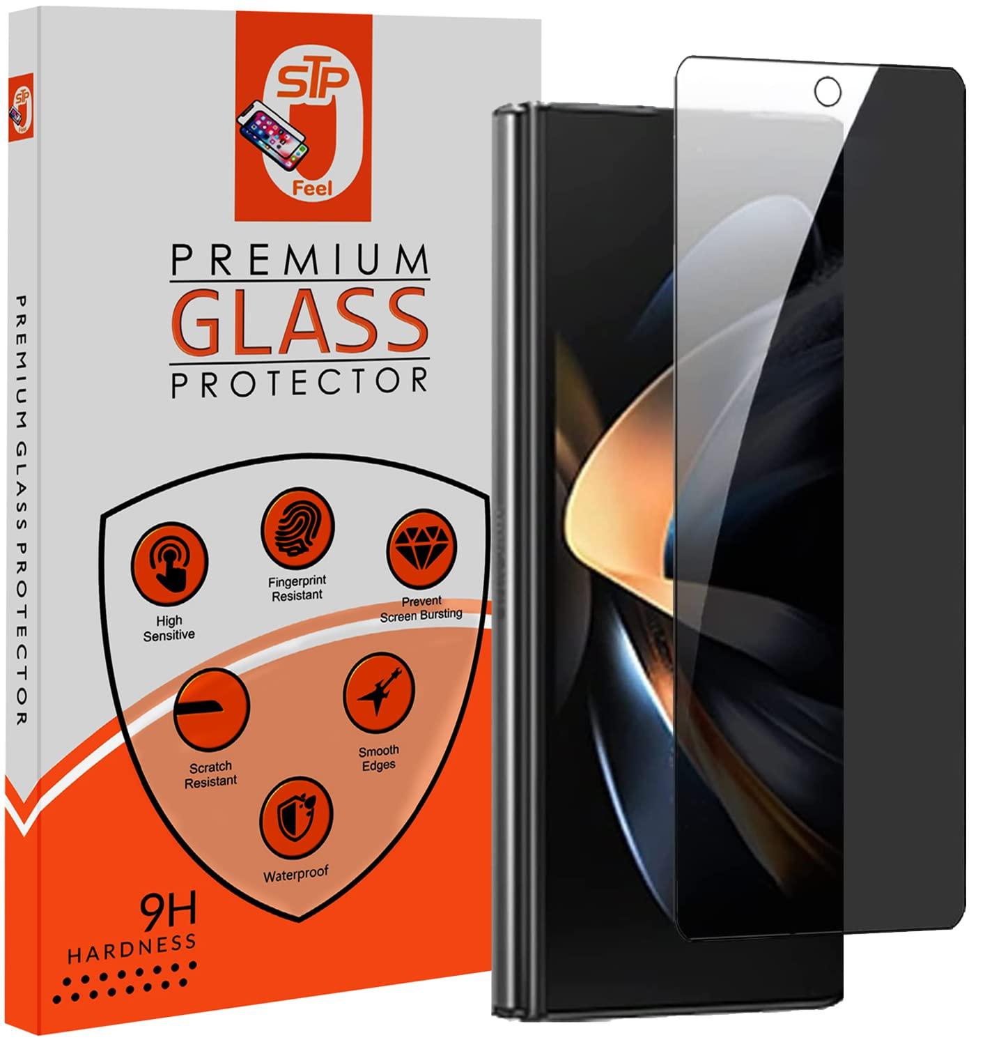 STP FEEL Anti-Spy Privacy Tempered Glass Screen Protector Compatible For Samsung Z Fold 4 Cellphone (Black,Pack Of 1) Edge To Edge Coverage Screen Guard With Easy Installation Kit