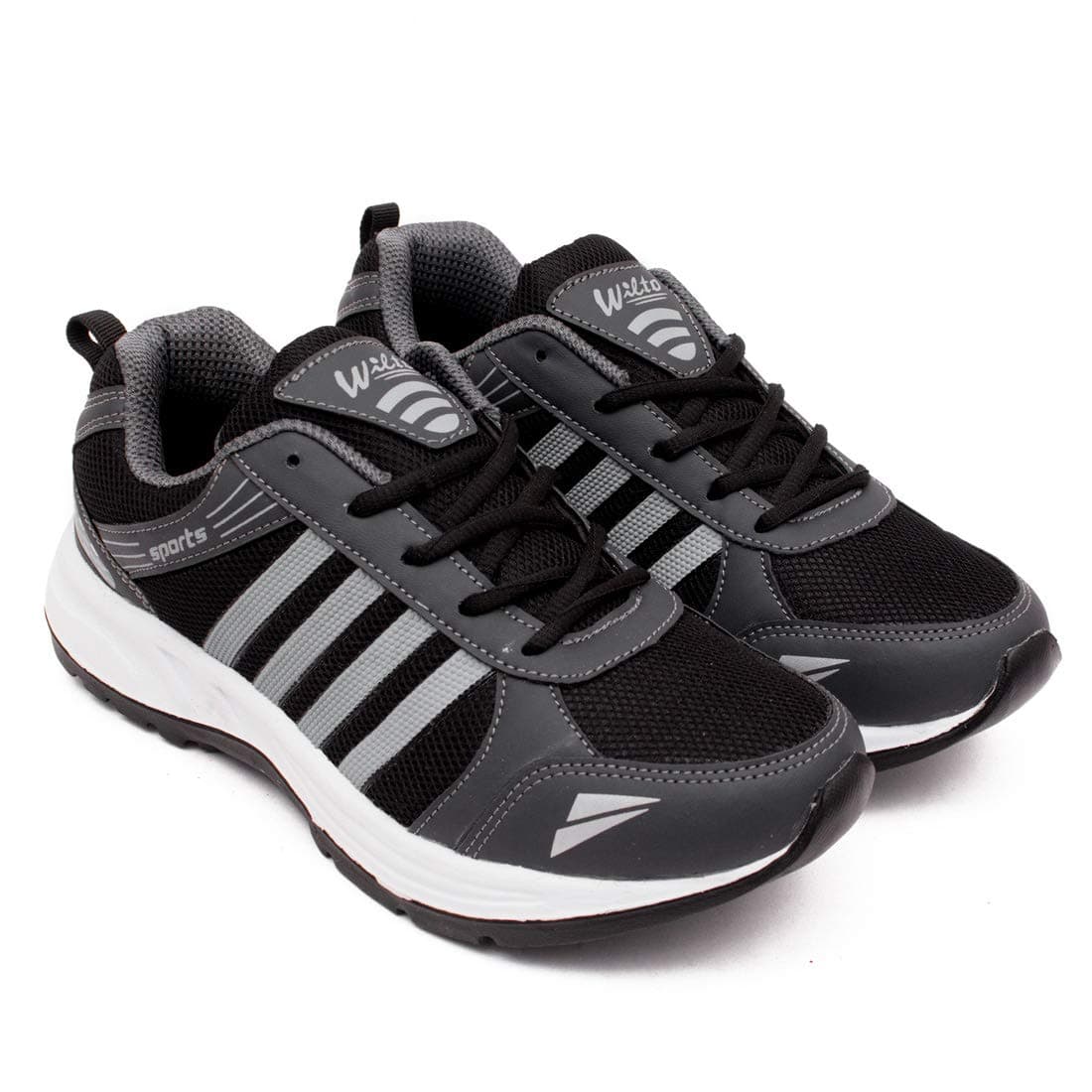 ASIAN Men's Wonder-13 Sports Running Shoes Black Silver