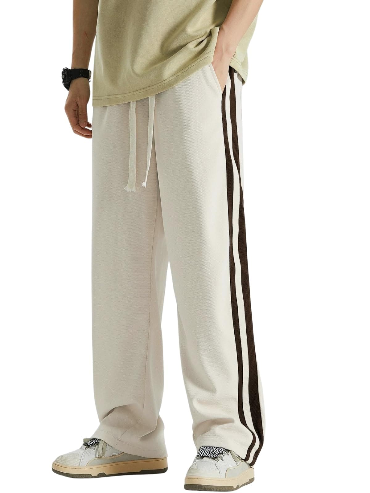GRECIILOOKS Track Pant for Men | Trouser Pant for Men | Track Pant for Men Loose Fit | Baggy Track Pant for Men | Track Pant Men | Men Stylish Track Pant Cream