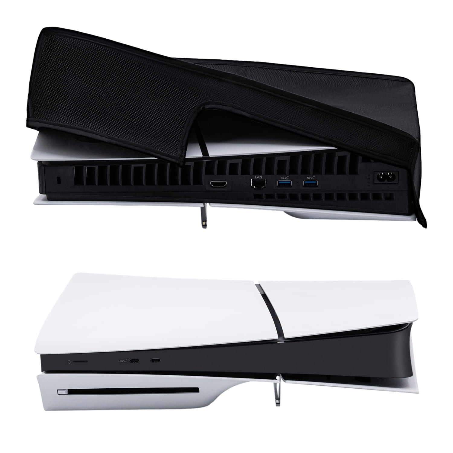 Yantralay Horizontal Protective Case Cover for PS-5 Slim | Dustproof, Scratch-Resistant, Water-Repellent 1680D Oxford Cloth Console Dust Cover | Easy Cable Access Design