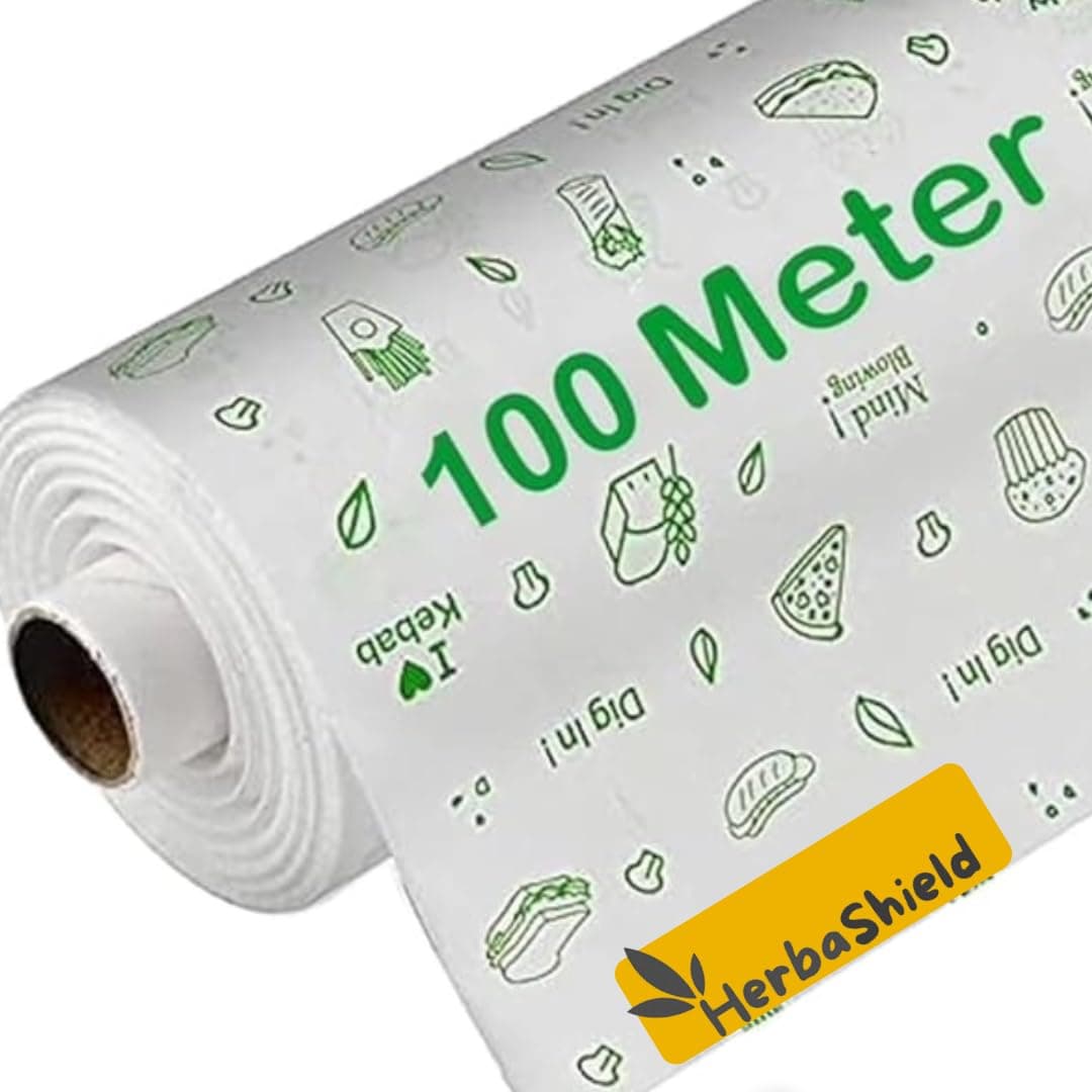 upyog Herbal 100 Meter Food Wrapping Paper Roll - Premium Non-Stick Butter Wrapping, Re-Heatable Non Stick Paper, Parchment Paper