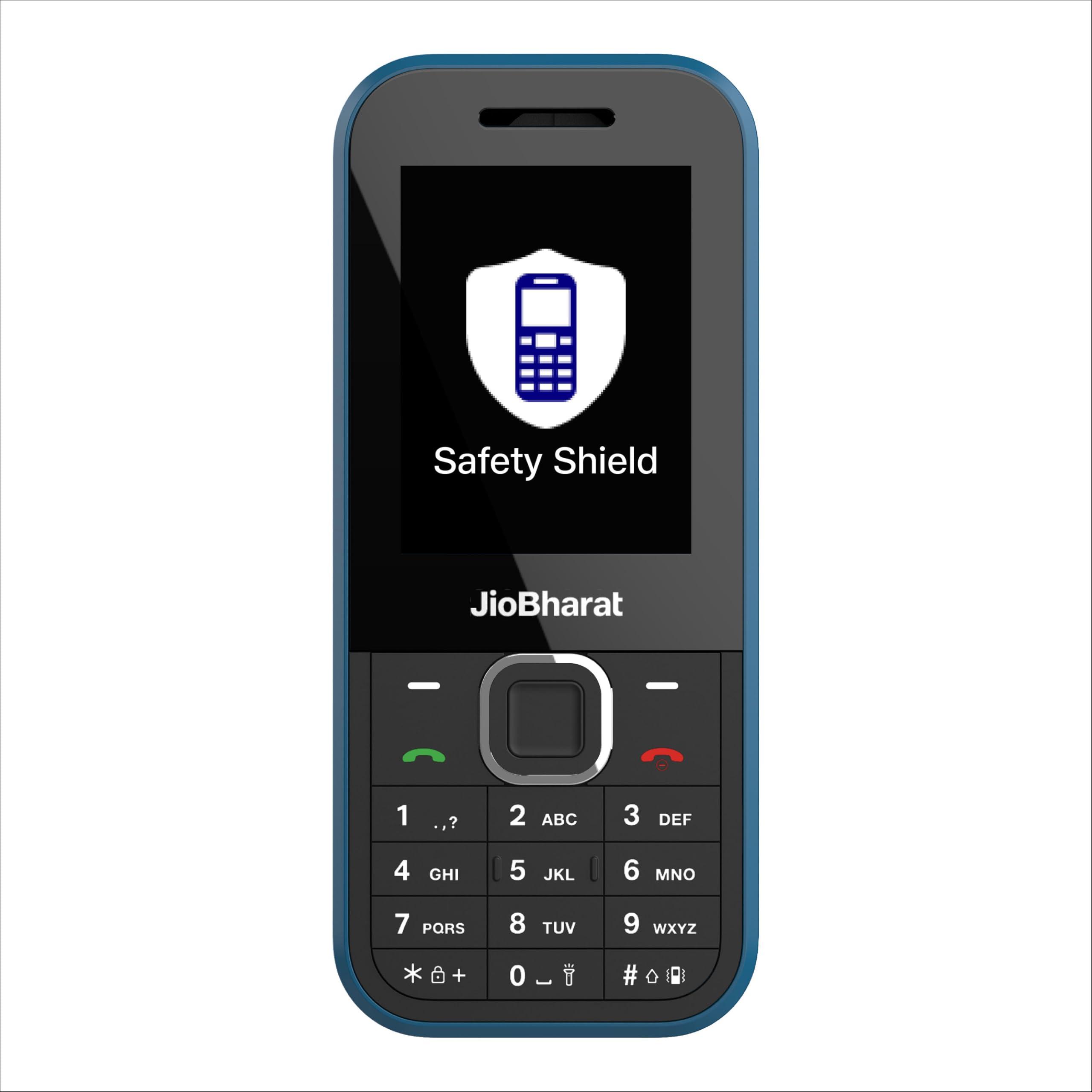 JIO JioBharat B2 4G Keypad Phone with Safety Shield Feature, JioTV, JioHotstar, JioSaavn, JioPay (UPI & SoundPay), Powerful 2000mAh Battery, LED Torch, Digital Camera | Blue | Locked Network