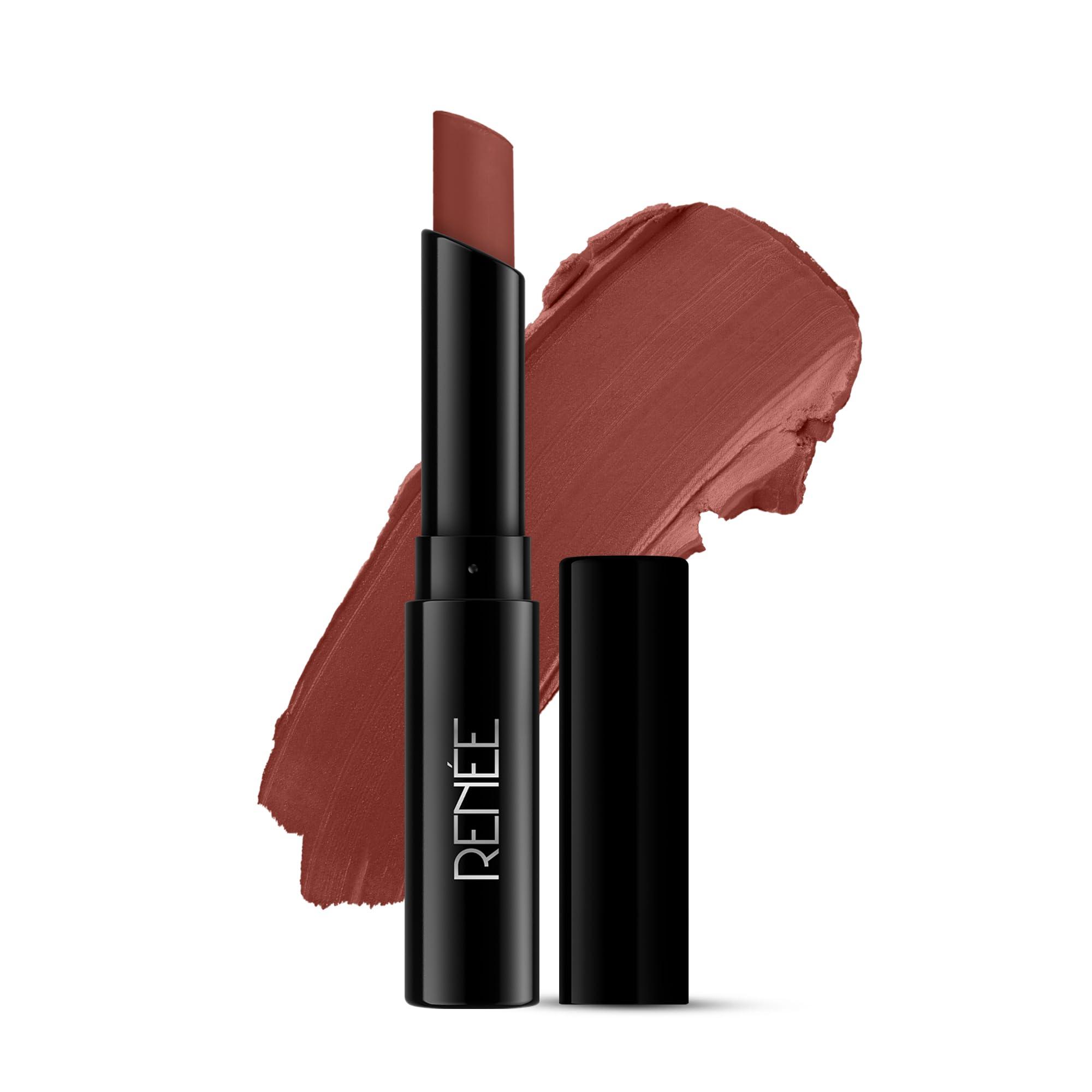 RENEE Very Matte Lipstick - Bare Mocha, Intense Color Pay Off, Full Coverage, Long Lasting & Weightless, Easy Glide Formula With Velvety Finish, Suitable for All Occasion, Ideal For Gifting