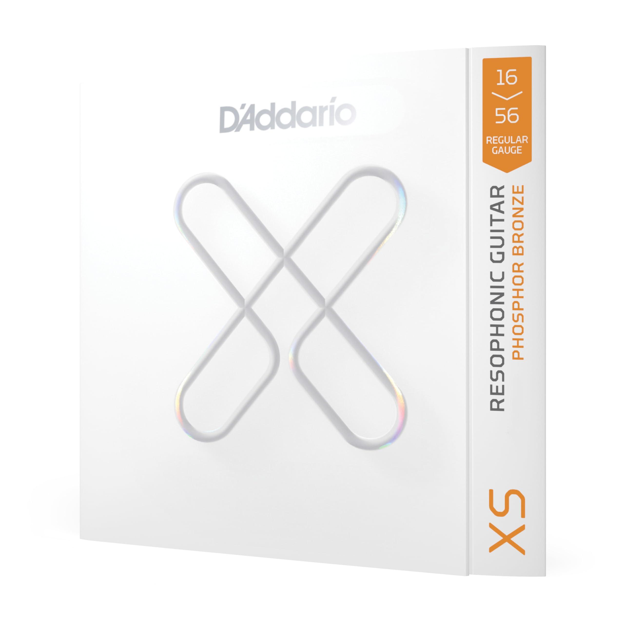 D'Addario XS Phosphor Bronze Coated Resophonic Guitar Strings - XSAPB1656 - Extended String Life with Natural Tone & Feel - Medium 16-56