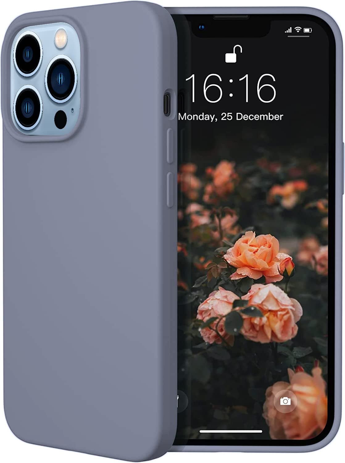 DIZORO Microfiber Candy Case Compatible for iPhone 13 Pro Max Lavender Grey