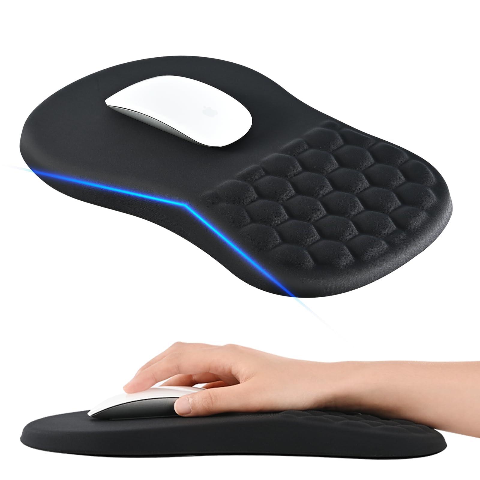 EooCoo Mouse Pad for PC, Mouse Pad Wrist Support, Mousepad Large, Black