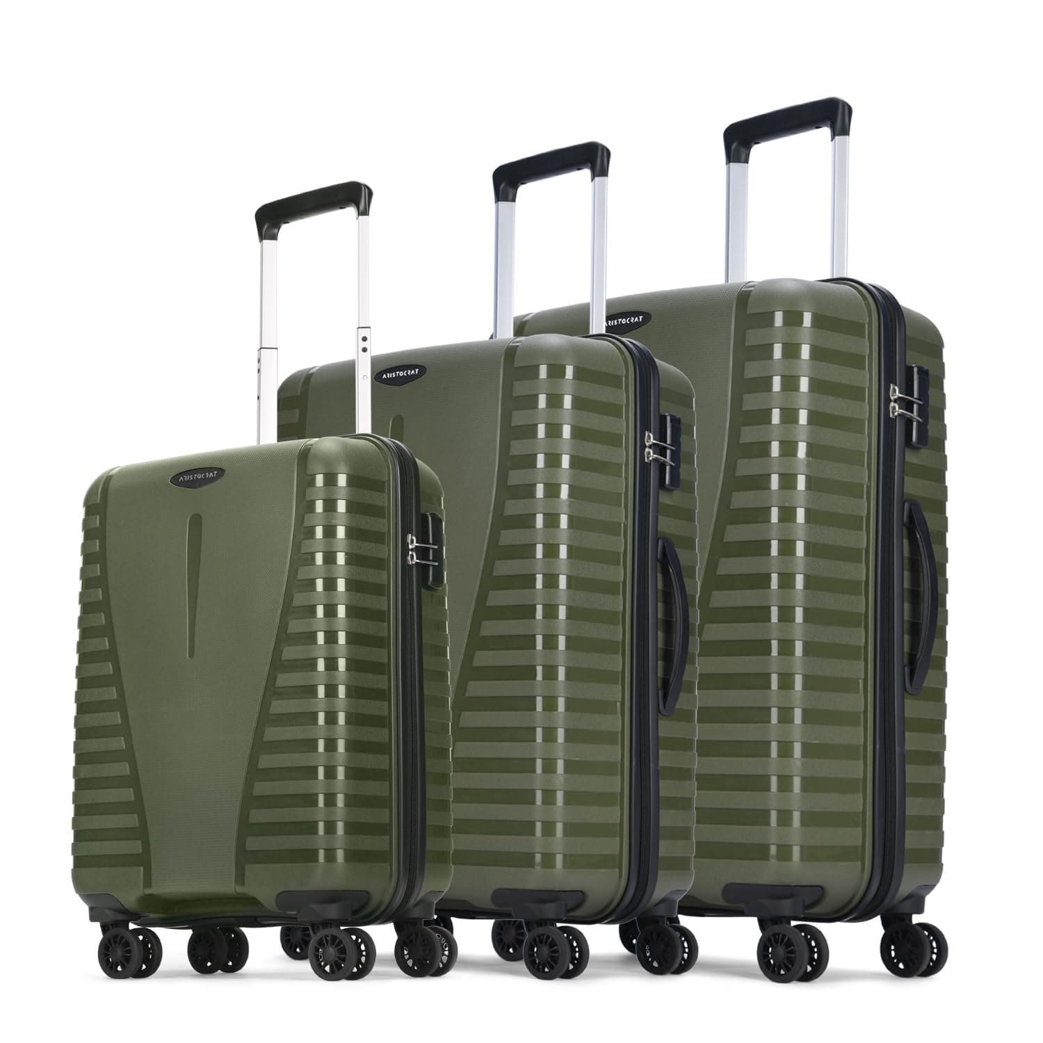 Aristocrat Airpro Set of 3 (Cabin+Medium+Large) Trolley Bags, Ivy Green