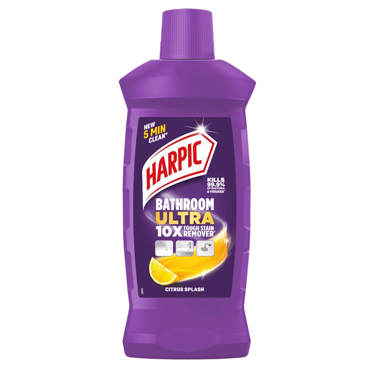 Harpic Bathroom Cleaner Ultra | Citrus Splash | 1L | 10X Tough Stain Remover | Instantly Removes, Hard Water, Rust & Limescale Stains | Multi Surface Cleaner - Floors, Basin, Tiles