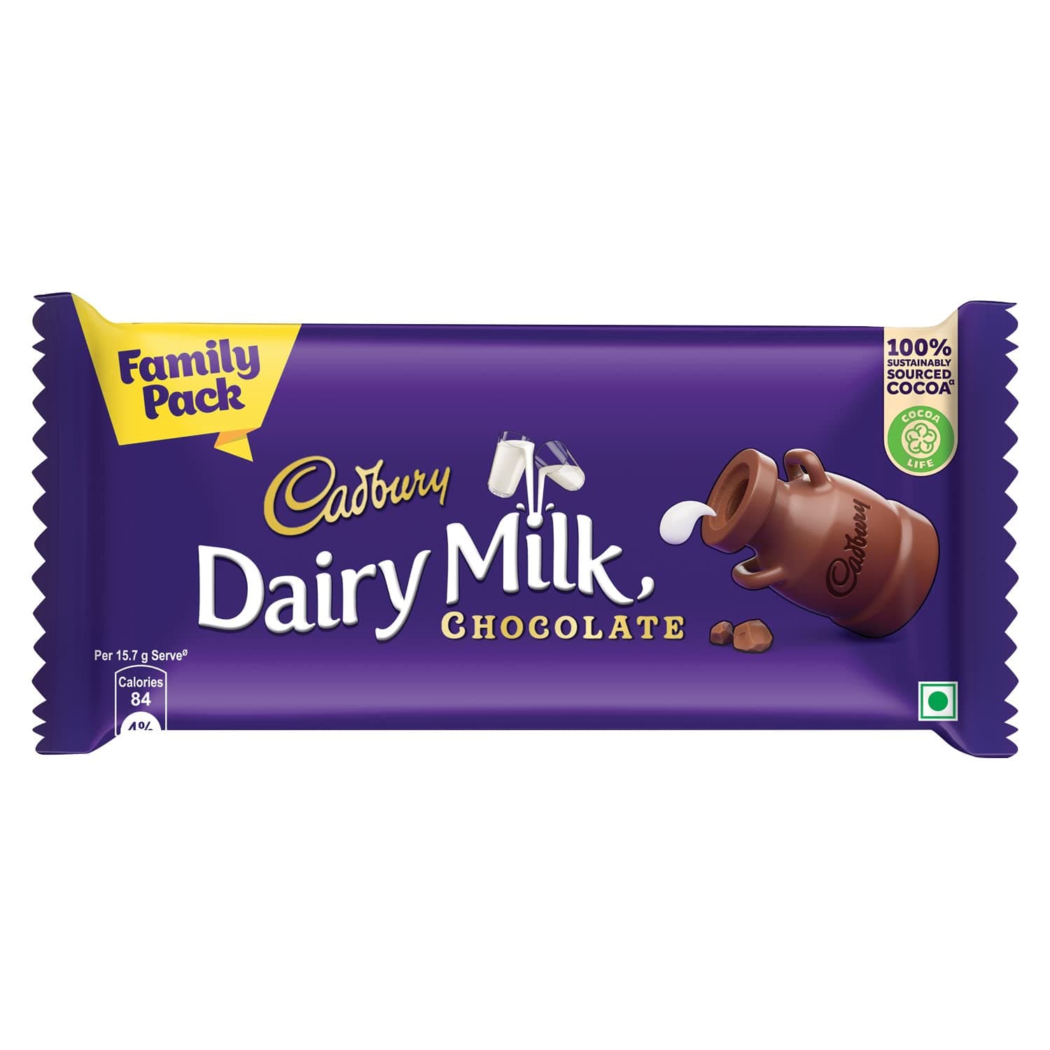 Cadbury Dairy Milk Chocolate Bar Family Pack, 130 grams
