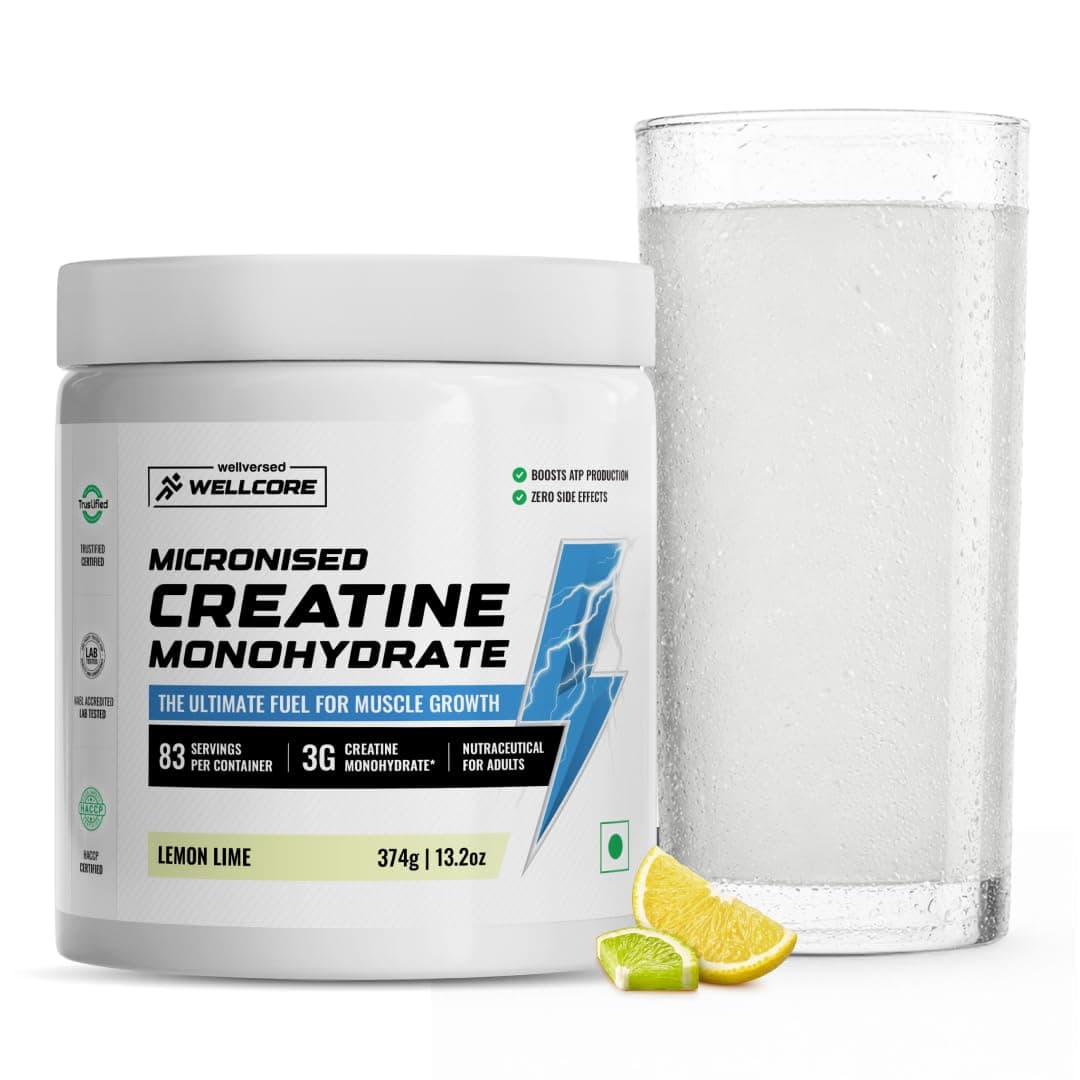 Wellcore Pure Micronised Creatine Powder (83 Servings, Lemon Lime)