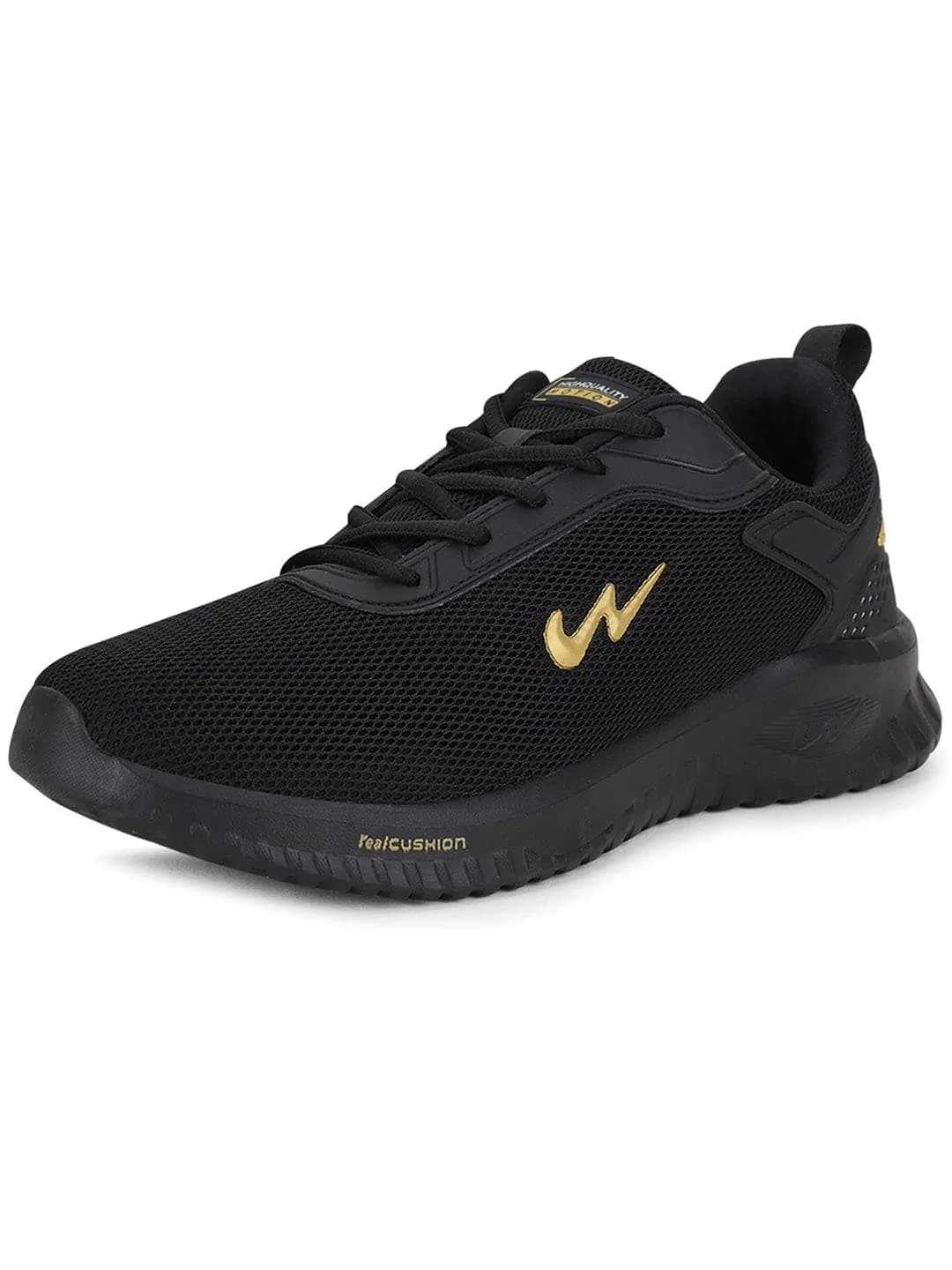 Campus Men's Wells BLK/Gold Running Shoes - 8UK/India CG-552