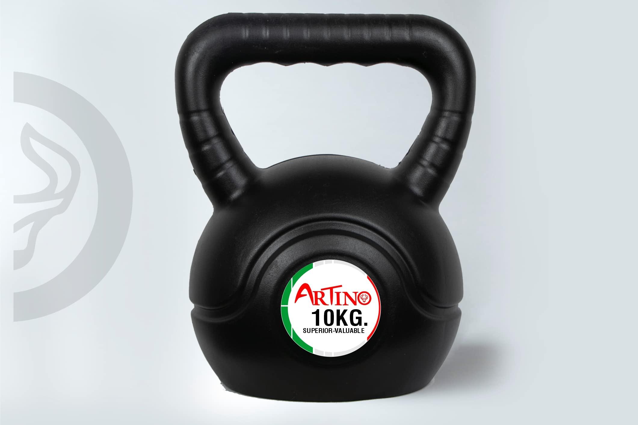 Artino Black Long Lasting 10 Kg PVC Kettlebell for Workout Great for Fullbody Workout, Cross-Training, Weight Loss & Strength Training