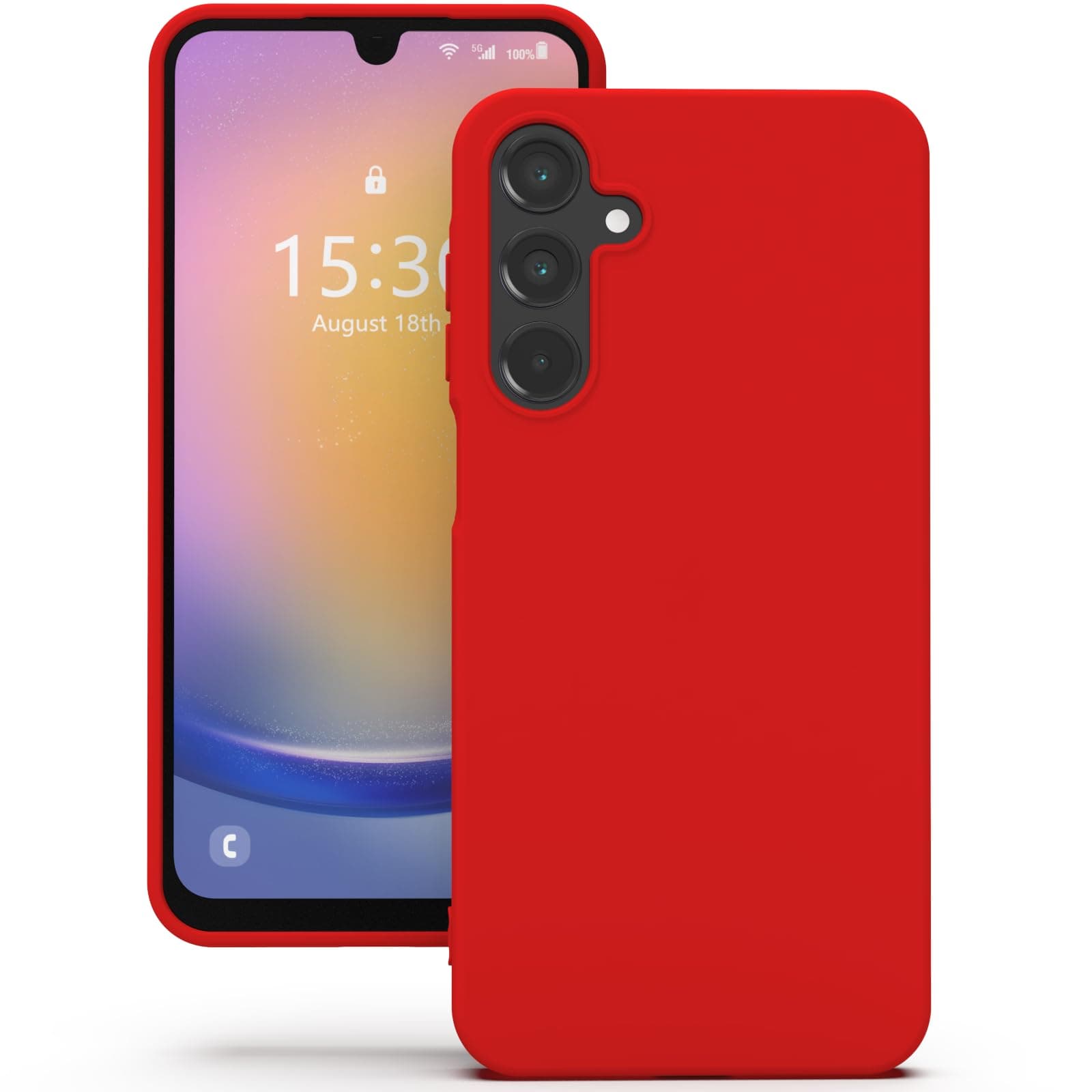 YATWIN Silicone Back Case for Samsung Galaxy A25, Soft-Touch Phone Back Cover for Samsung Galaxy A25 - Red