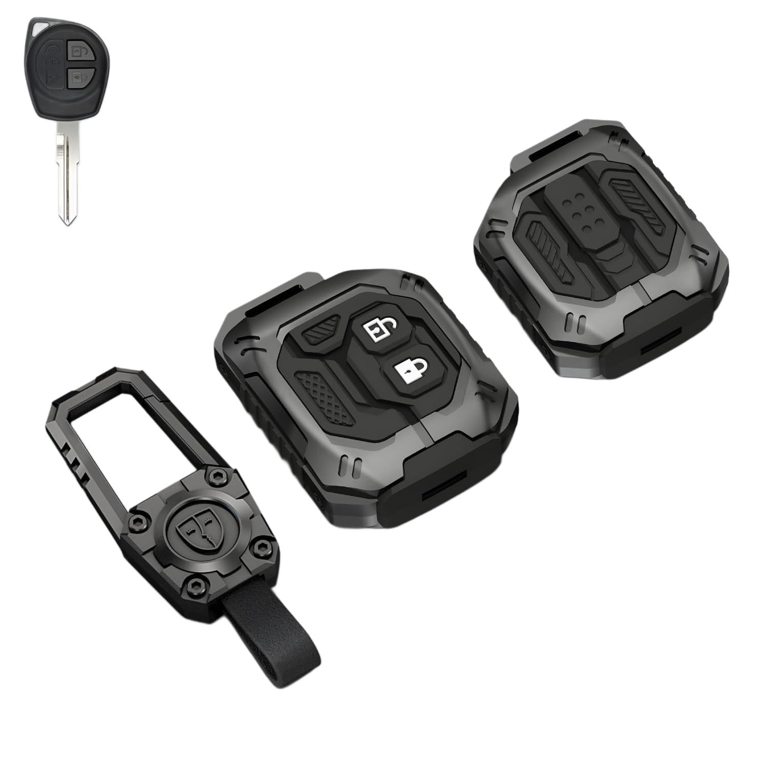 Zealsy Car Key Cover Compatible for Maruti Suzuki Swift | Ertiga | Wagonr | Celerio | Swift Dzire | Alto | Fronx | Brezza | S Presso | Ignis | Jimny | 2 Button Remote Key (Transformer Black)