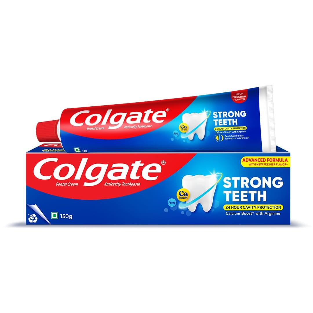 Colgate Strong Teeth Toothpaste with Amino Shakti - India's No.1 Toothpaste for Cavity Protection (150 g)