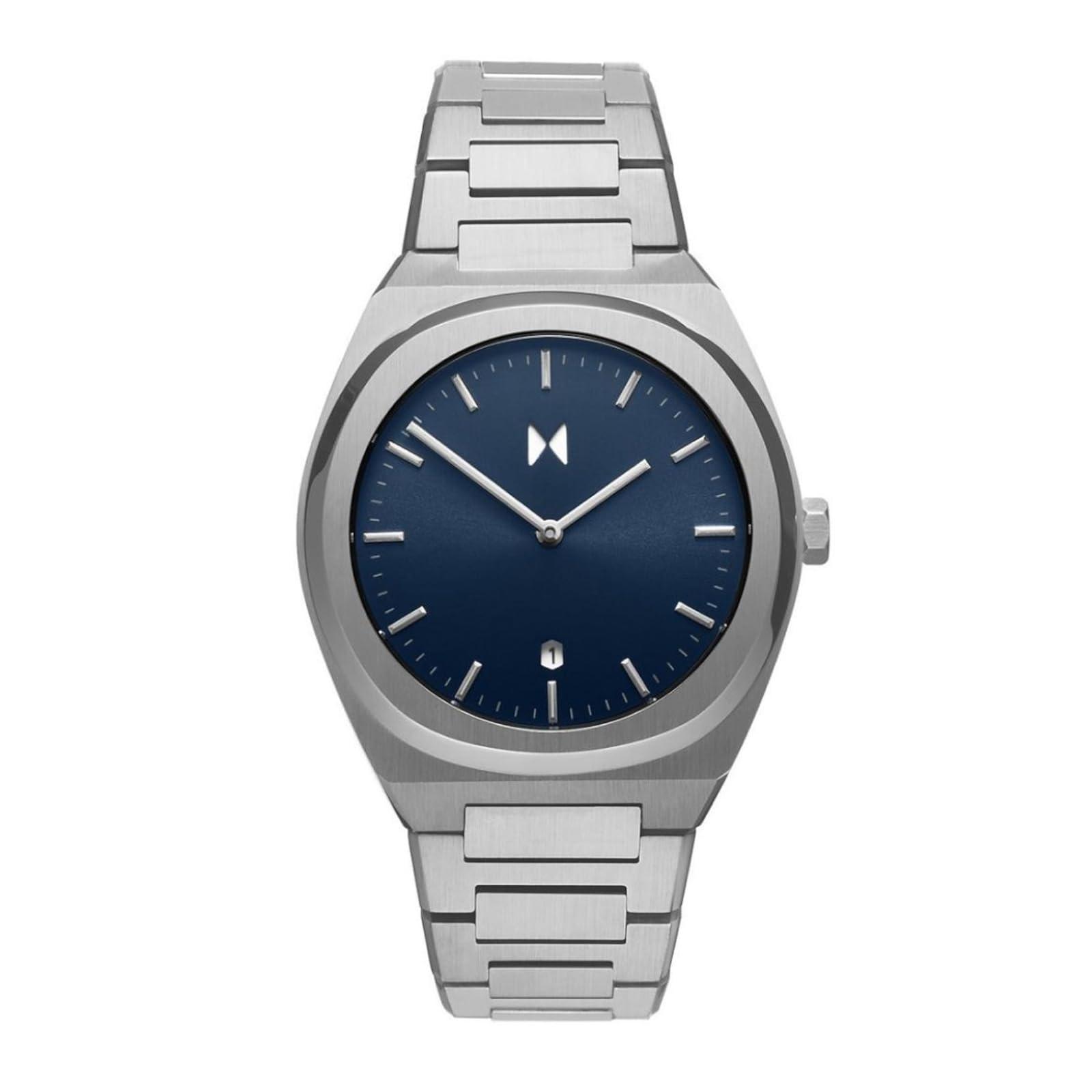 Mvmt Odyssey Qtz Basic Calendar Blue Tonneau Dial Men's Watch | Stainless Steel Material | Bracelet Watch - D-sh01-ssgr