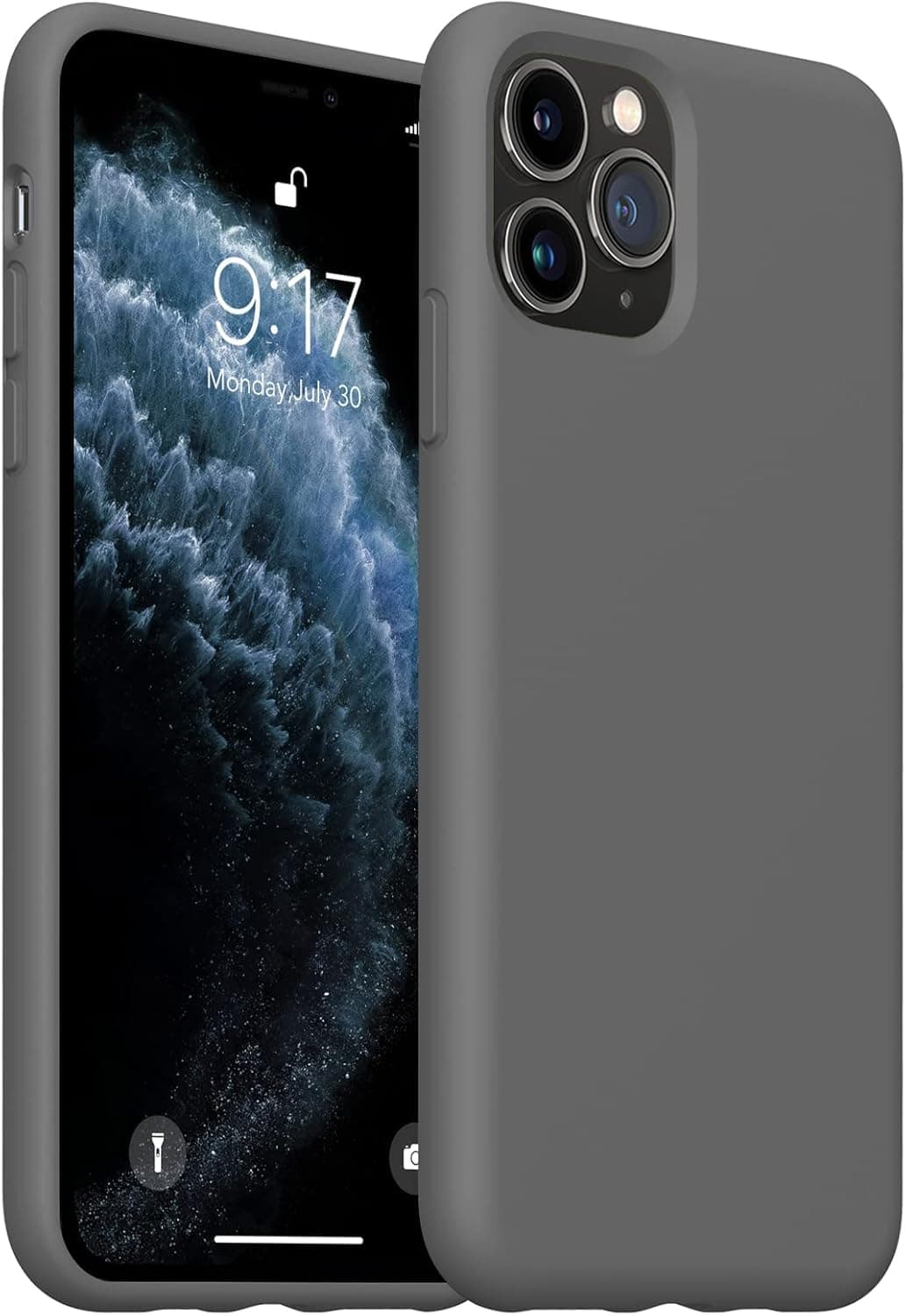 DIZORO® Microfiber Candy Case Compatible for iPhone 11 Pro Max Smooth Touch Cushion Liquid Soft Silicone Gel Rubber Phone Cases Non-Slip Full Body Protective Shockproof Back Cover| (Space Grey)