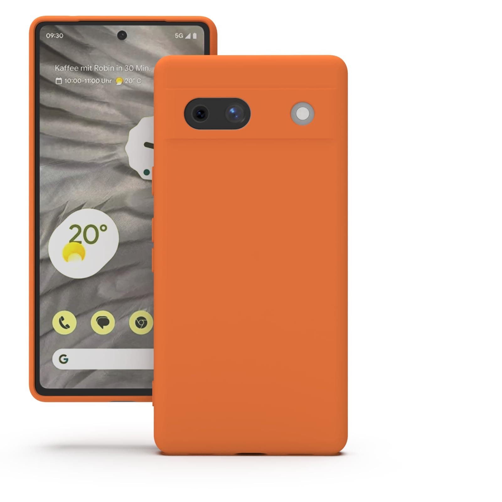 YATWIN Silicone Back Case for Google Pixel 7A, Soft-Touch Phone Back Cover for Google Pixel 7A - Orange