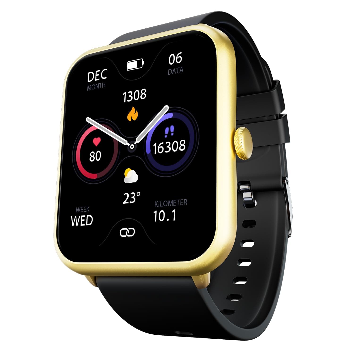 Fire‑Boltt Ninja Call Pro Plus Bluetooth Calling Smart Watch, 1.83″ HD Display,AI Voice Assistant, 120+ Sports Modes, IP67 Waterproof, SpO2 & Heart Rate Monitor Smartwatch for Men & Women - Gold Black