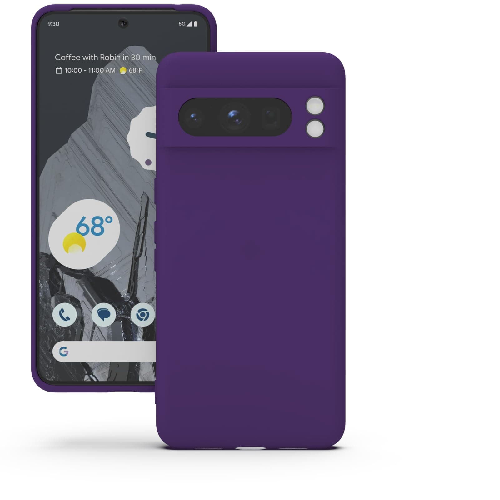 YATWIN Silicone Back Case for Google Pixel 8 Pro, Soft-Touch Phone Back Cover for Google Pixel 8 Pro - Purple
