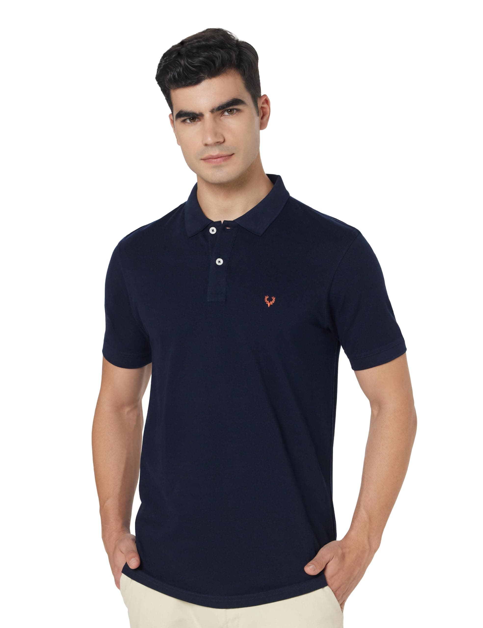Allen Solly Men's Polo (8907587727721_AMKP317G04251_Small_Navy)