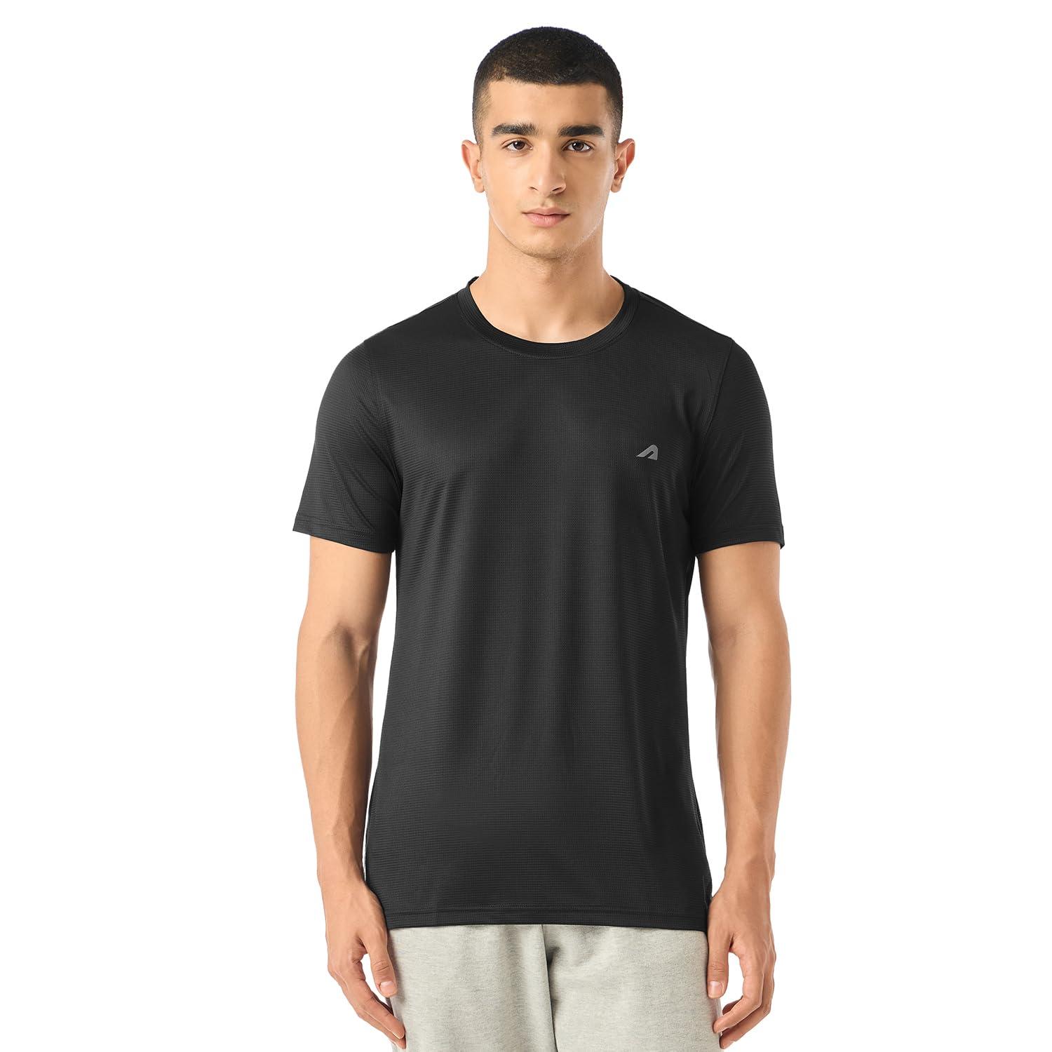 Boldfit Gym T-Shirts for Men Quick-Dry, Anti-Odor Polyester Sports Tshirt, Regular Fit, Lightweight & Breathable Workout Tees for Everyday Comfort for Man Black