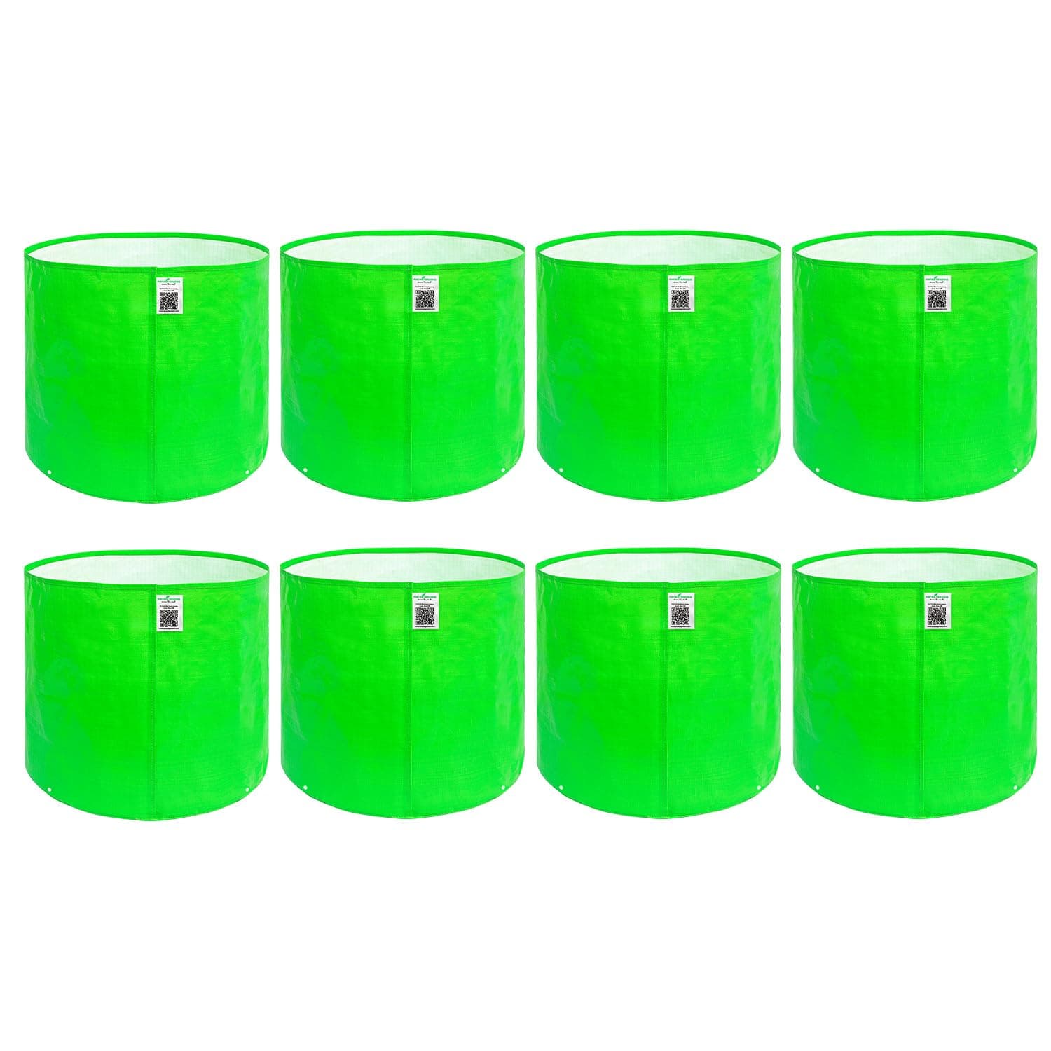Anandi Green's Hdpe Uv Protected 260 GSM Round Green Colour Plants Grow Bags Suitable for Terrace and Vegetable Gardening 18x18 INCH Pack of 8