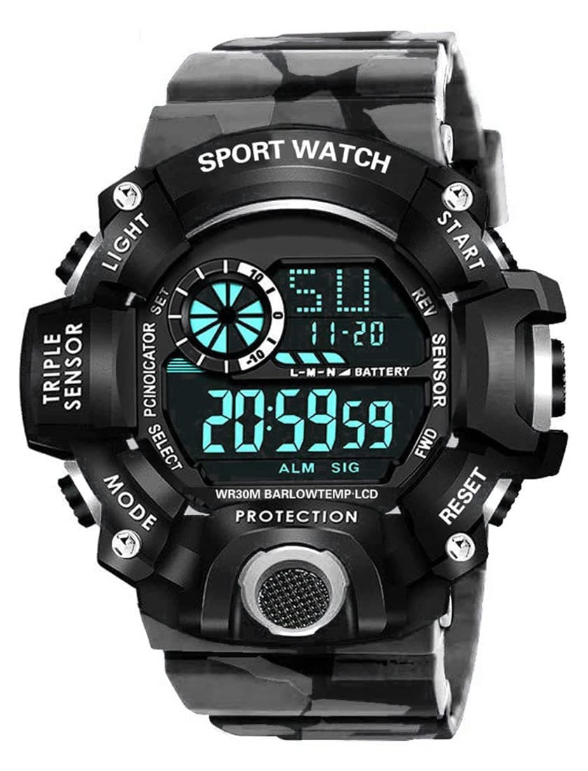 Acnos® Premium Brand - A Digital Watch Shockproof Multi-Functional Automatic White Color Army Strap Waterproof Digital Sports Watch for Men's Kids Watch for Boys for Men Pack of 1
